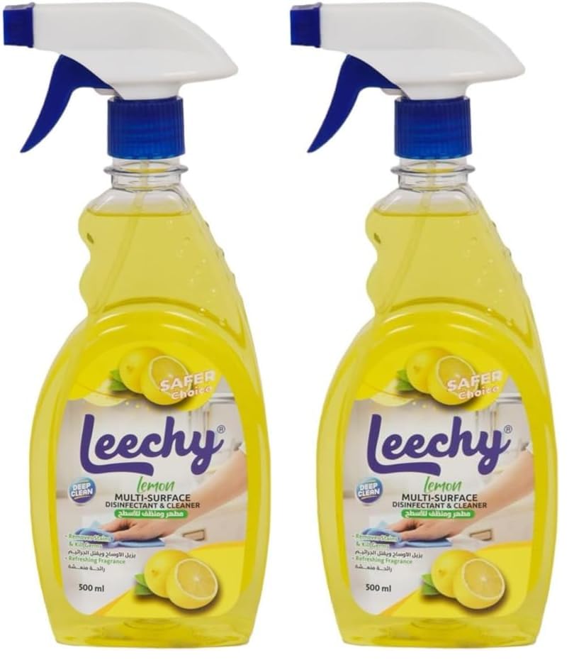 Leechy Lemon Surface Cleaner And Disinfectant Spray 500 ml (Pack of 2)