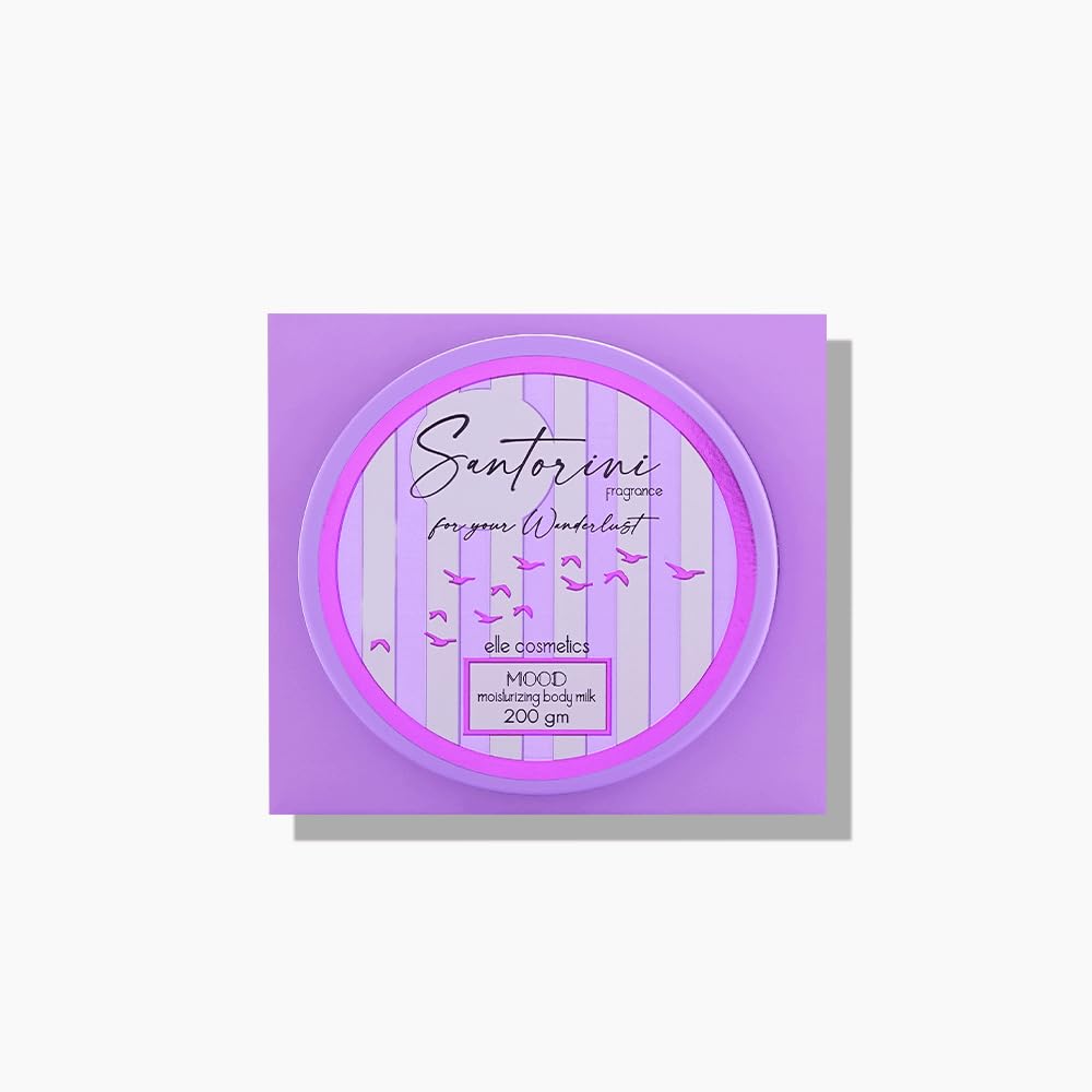 Mood santorini body milk 200ml will leave your skin soft and smelling all day - purple