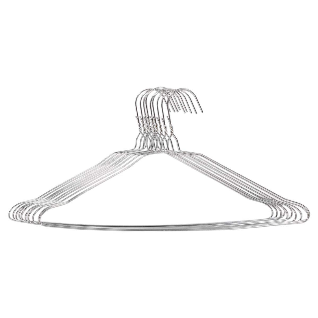 Moonlight Steel Clothes Hanger - 10 Pieces, Silver