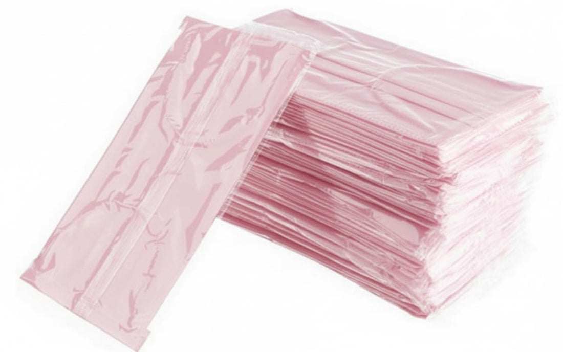 OVA Disposable face masks, individually wrapped - 50 masks, 3-layer protection for daily use, pink color