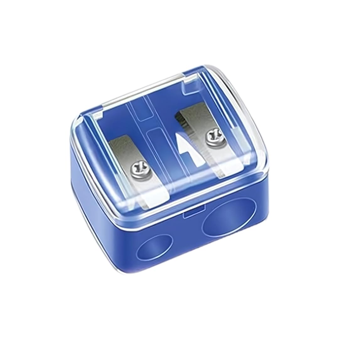 Makeup Pencil Sharpener with Cap and Double Hole, Used for Eyeliner, Lip Pencil, Eyebrow Pencil, Mini Pocket Accessory Sharpener