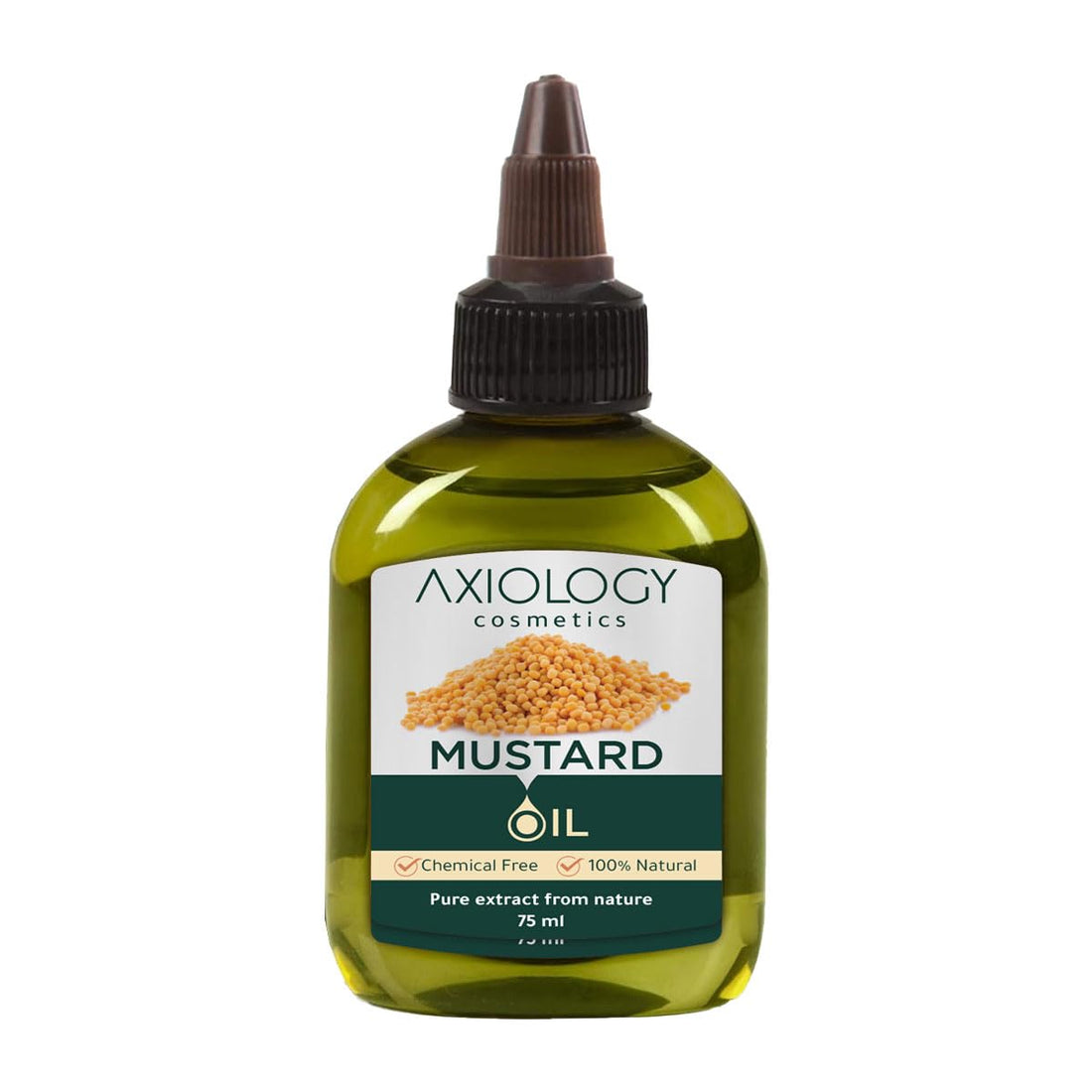 Axiology Mustard Oil, 100% Natural Pure Mustard Extract, Chemical-Free, 75 ml, Skin Moisturizer