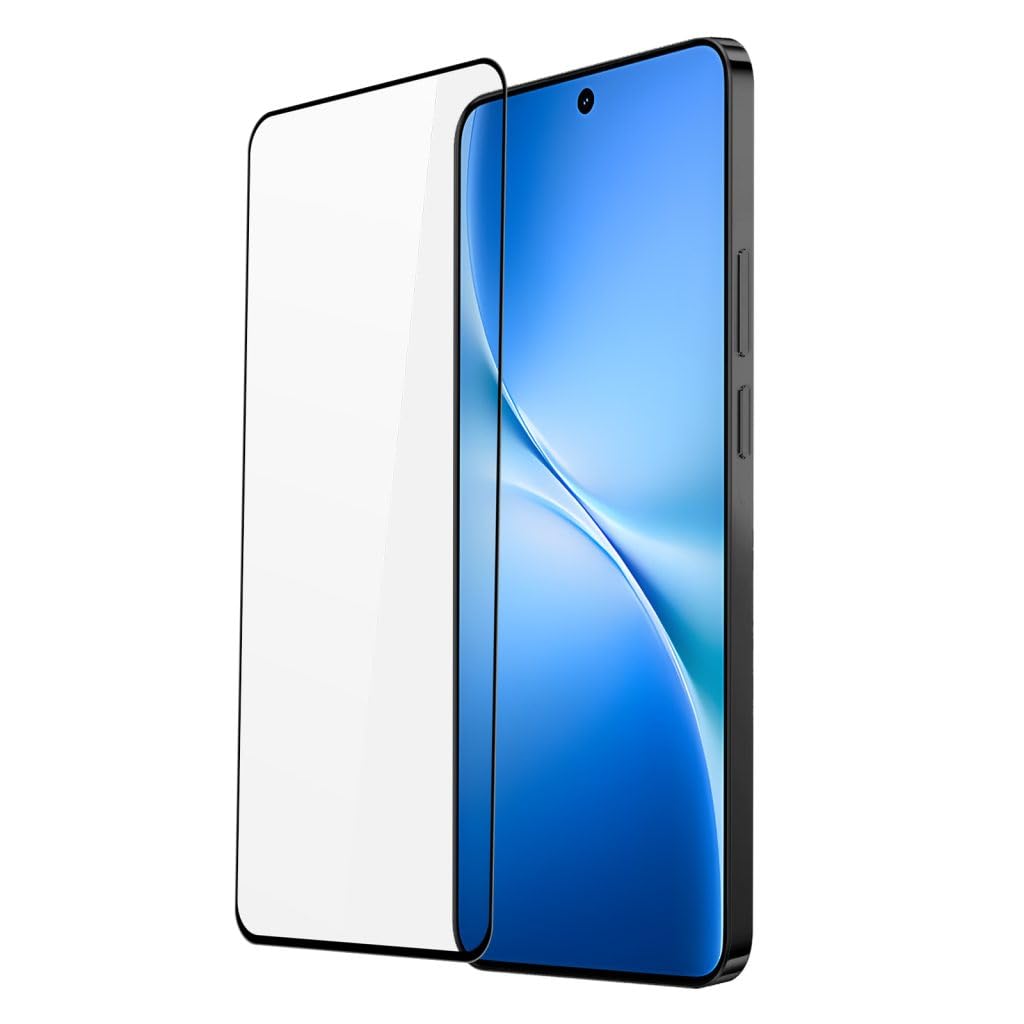 Glass for Vivo V60 Lite/Vivo V50 Lite/Vivo Y300 Screen Protector Tempered Glass Full Glue Edge-to-Edge Protector Easy Installation for Vivo V60 Lite/Vivo V50 Lite/Vivo Y300 by Emodil ®