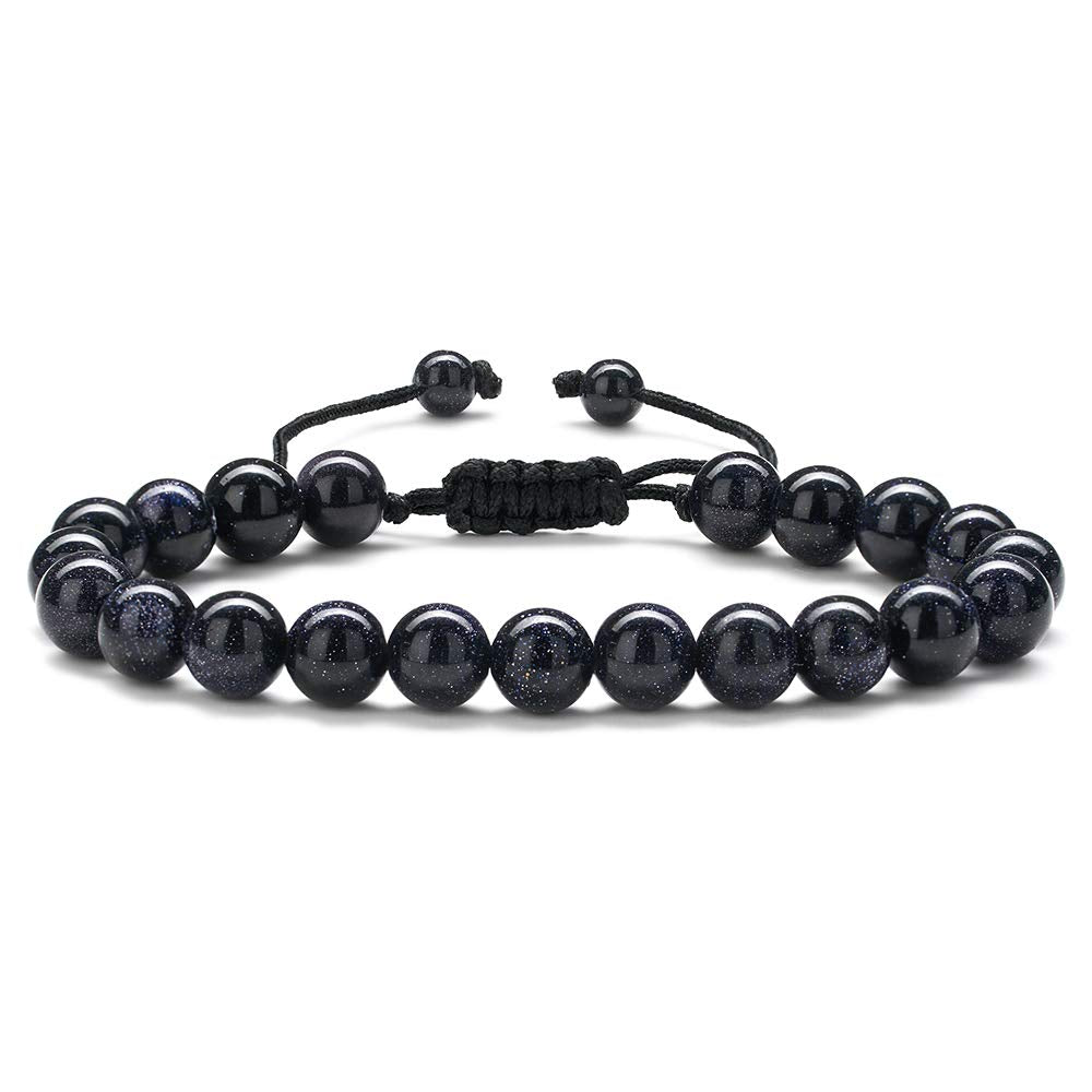 MONOOC Lava Rock Bracelet Gifts for Men - 8mm Lava Rock Bead Bracelet Stress Relief Mens Anxiety Bracelet Aromatherapy Essential Oil Diffuser Bracelets Gemstone Therapy Gifts for Men, Stone,