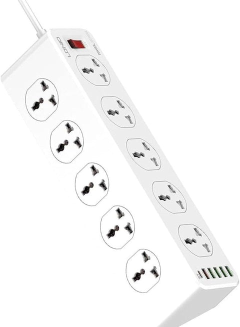SC10610 2500W 10 SOCKETS with 5 USB Ports and 1 TYPE-C PD PORT, DESKTOP EXTENSION HOME CHARGER with 2M EU POWER CORD