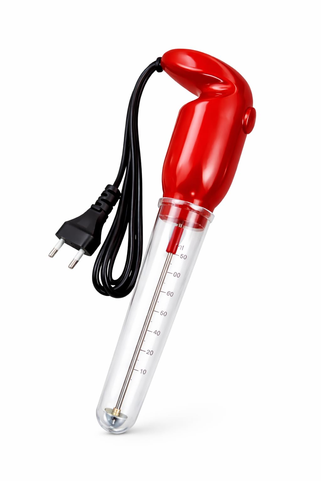 Milk Frother Handheld, Electric Coffee Frother & Mixer, Stainless Steel Whisk, 45W, 80ml Cup, Red