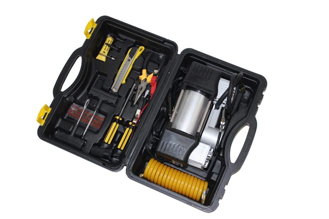 Car tire inflator 2 pistum (regular screen) with bagged full kit