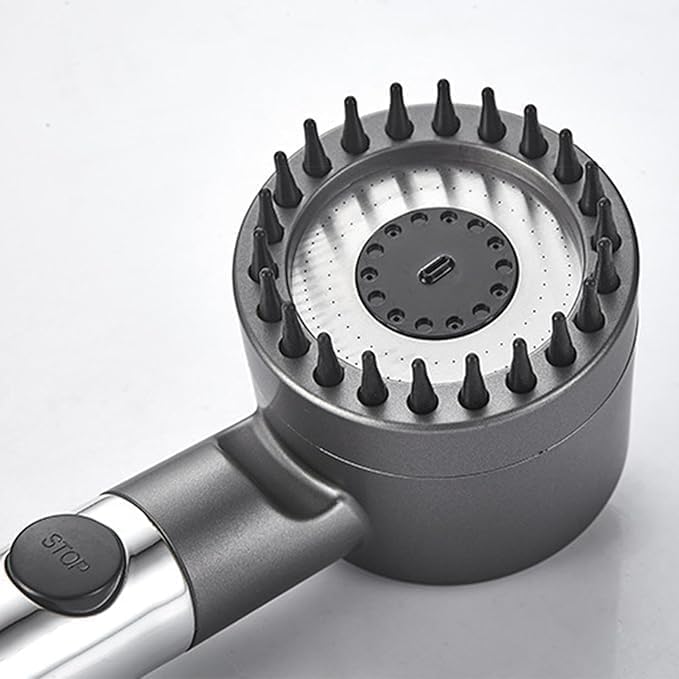 Shower Headset, Filter Water Purifier with Flow Levels and 360° Rotatable Head, Full Water Pressure Control, Skin and Hair Protection
