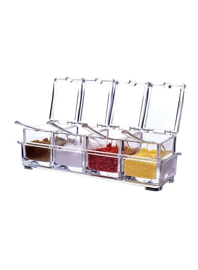 4-Piece Home Spice Container Jar Set Clear