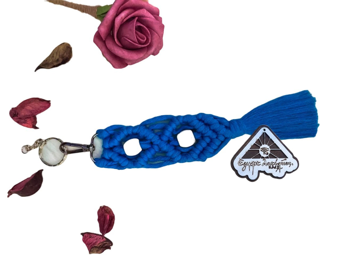 Blue Macrame Medallion Egyptian Antics 100% Handmade