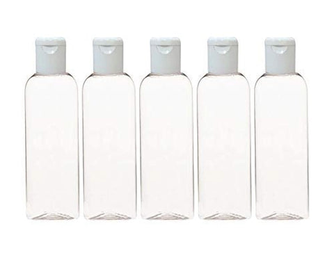 Zenvista Empty Cosmetic Containers for Shampoo Bottle, Hair Oil Bottle, Sanitizer Bottle with White Flip Top Cap/Dispenser, Lotion Pump, Transparent Bottle -100ml (Pack of 50)