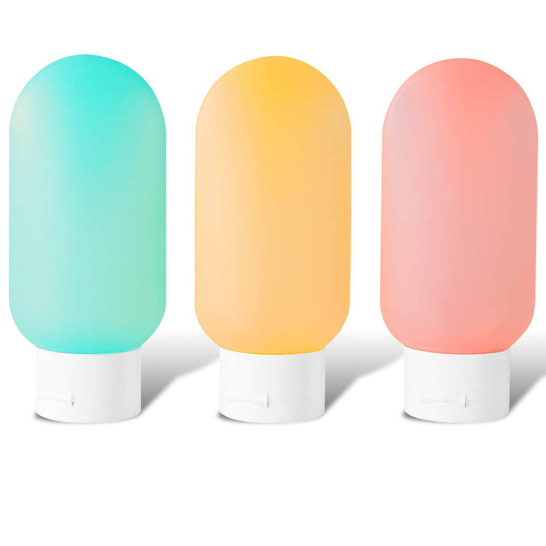 Travel Bottles for Toiletries, 3 Pack Mini Travel Containers, Leak-Proof Refillable Squeezable Containers for Shampoo Body Wash Conditioner Lotion (60 ML)