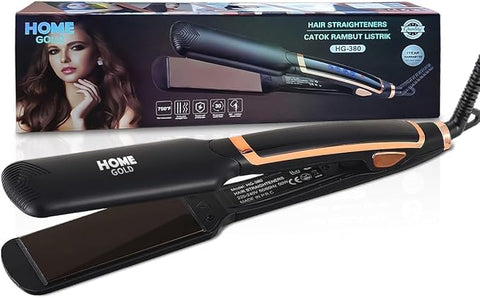 Hair Straightener 750°F High Heat for Women Men 30-Second Fast Heat Up with Power-Off Safety 360° Swivel Cord Flat Iron for Curly Straight Hair Styling 50W Electric Hair Tool HG-380