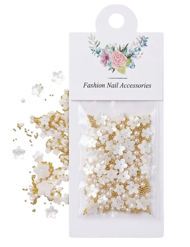 3D Flower Nail Art Charms Acrylic Nail Art Supplies 3D Nail Flowers Rhinestone Manicure DIY Nail Decorations Nail Art Rhinestones Five-Petal Flower Ornaments for Women Girls DIY Nail Design