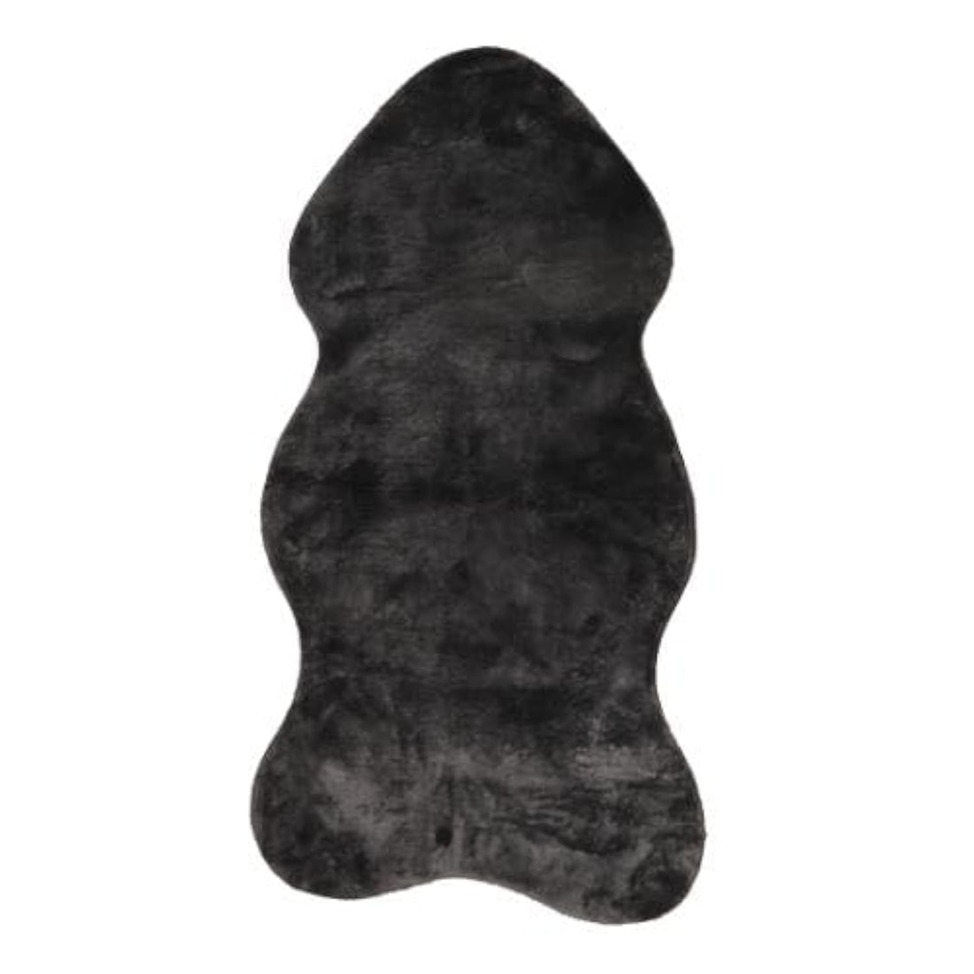 Faux Fur Area Rug, Shag Accent Rug, Black,
