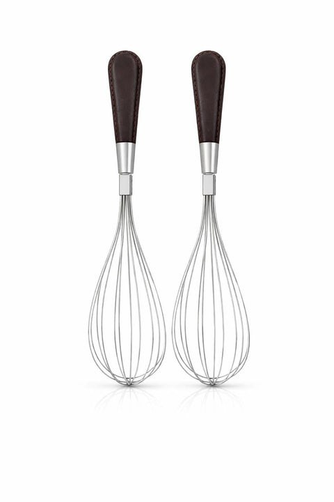 25cm Stainless Steel Balloon Whisk with Ergonomic Non-Slip Handle – Heavy Duty Egg Beater for Baking, Cream, Batter & Sauces – Kitchen Hand Mixer – 1/2 / 3 Piece Options (2 Pieces)