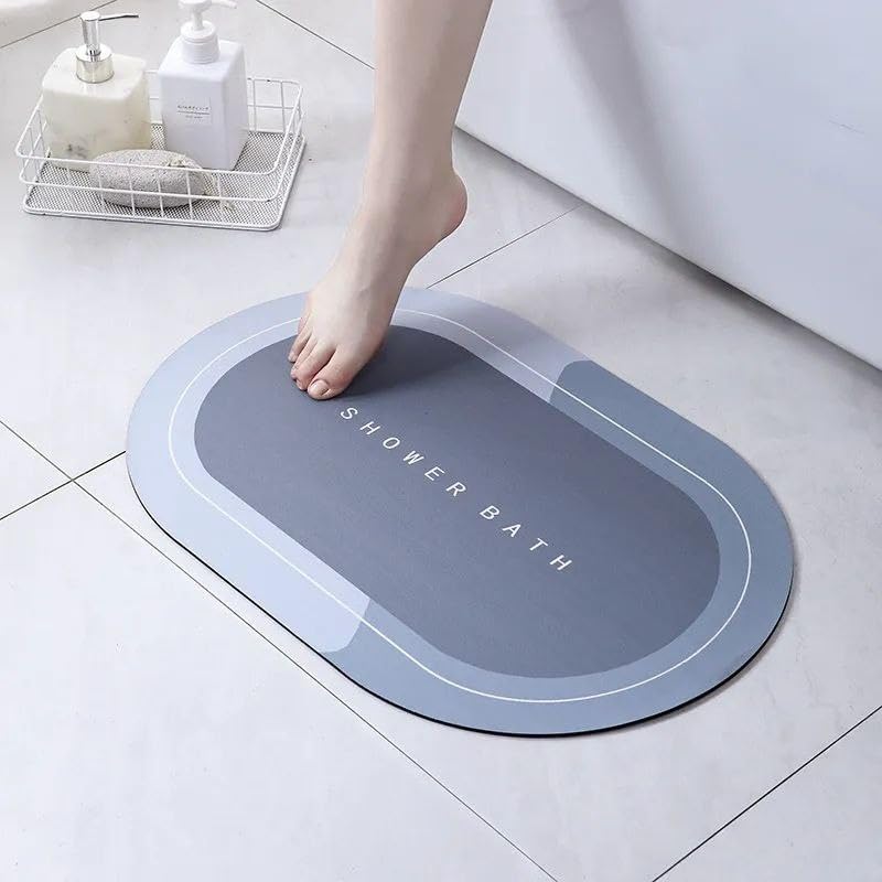 Super Absorbent Quick Dry Bath Mat Non Slip Soft Floor Mat Washable Bath Mat Random Designs Multicolor