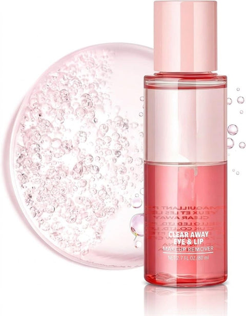 CLEAR WAY EYE &LIP MAKEUP REMOVER -Micellar Cleansing Water, Eye Makeup Remover-Waterproof Makeup Removal, Suitable for All Skin Types Daily Use1OOML