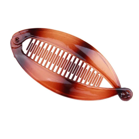 ZonShop Banana Hair Clips Banana Fish Hair Clips Colorful Pieces 14cm for Women Girls Retro French Fishtail Hair Clip (Brown)