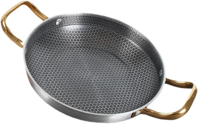 Stainless Steel Skillet Honeycomb Non Stick Fry -Frying Pan Kitchen Cookware Egg Frying Pan 24cm Stainless Steel Seafood Cooking and All foods Utensils