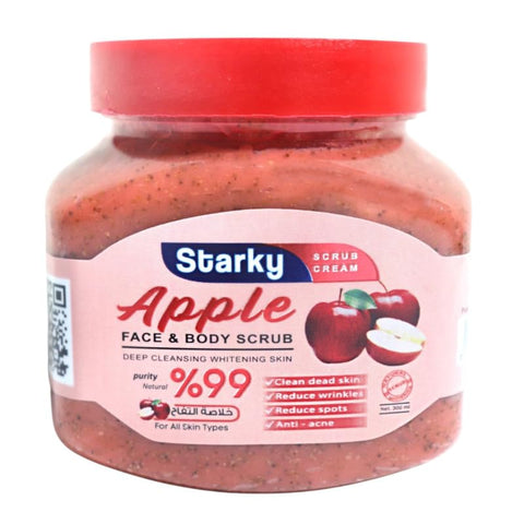 Starky Scrub Cream Face&Body Scrub Deep Cleansing Whitening Skin With Apple For All Skin Types-300ml