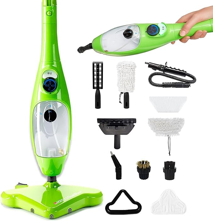 H2O Steam Mop X5 Elite Dual Head Handheld Steam Cleaner for Kitchen Floors, Hardwood Floors, Grout Cleaner, Upholstery and Carpet Cleaner