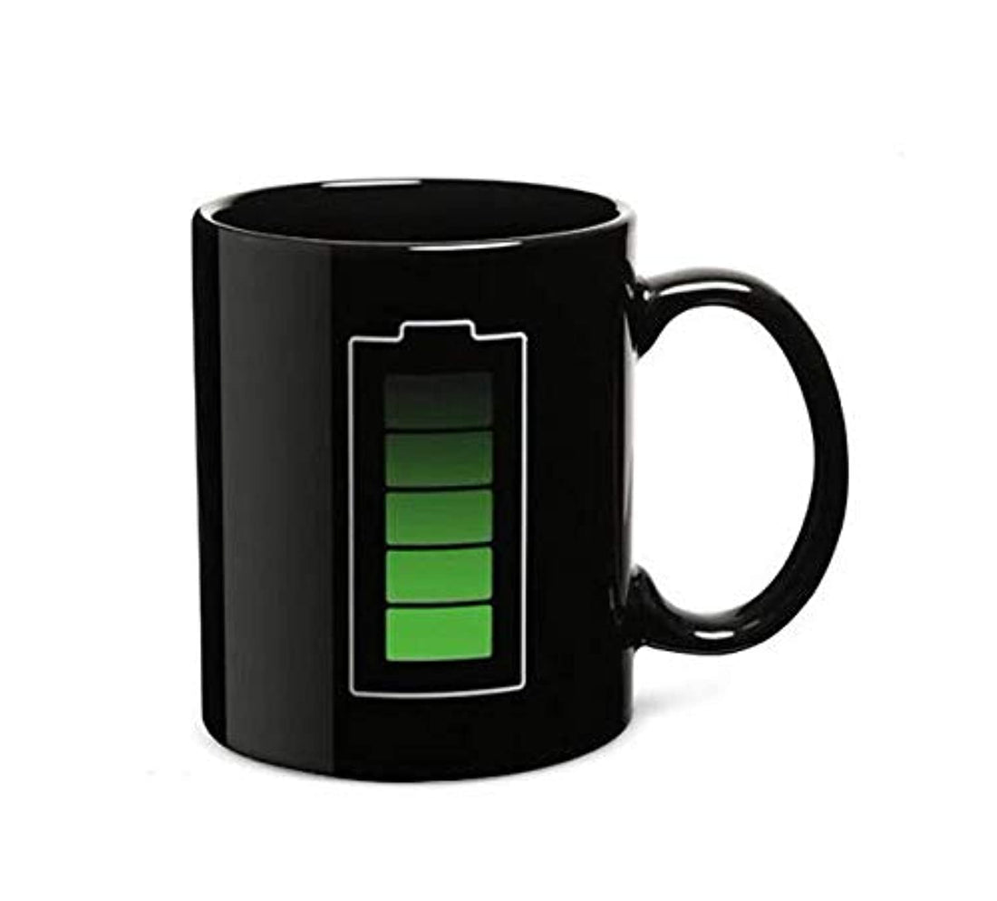Novelty Battery Pattern Magic Color Changing Mug Creative Ceramic Coffee Mug Christmas Cup For Gifts Wine Tea Milk Beer Mugs