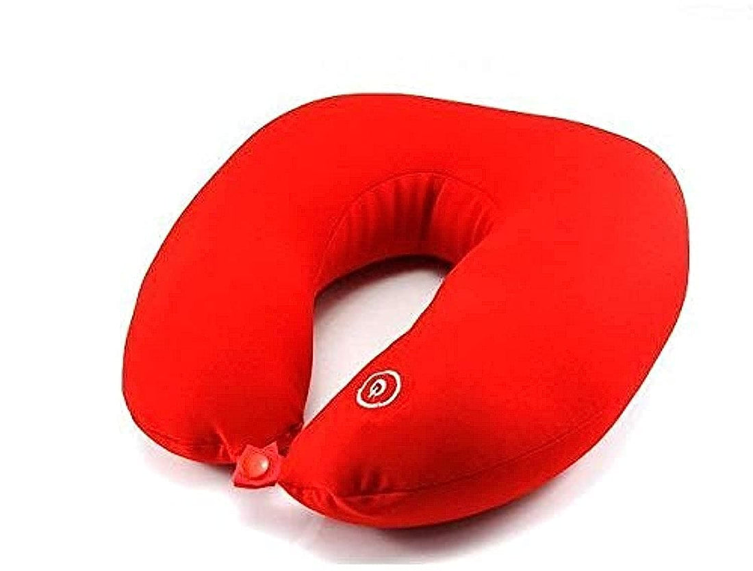 Dollar for Improt Vibrating Microbead Neck Massage Travel Pillow- Red
