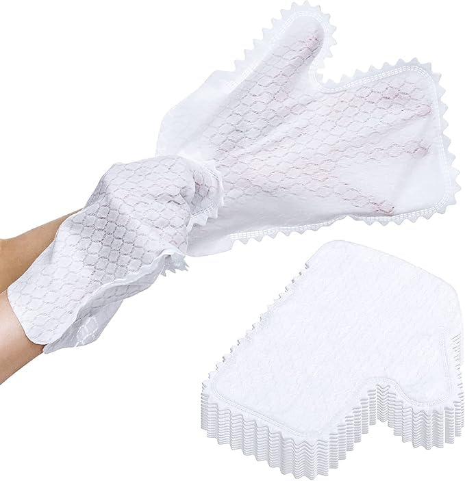 Disposable Dust Removal Gloves, Fish Scale Cleaning Duster Gloves Non-Woven Fabric Dual-Sided Cleaning Gloves Dust Wipes for Grab and Lock in Dust Pet Hair
