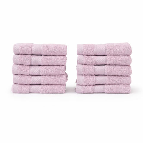 Guest Towel Set 100% Cotton | Cairo Brand 600 GSM | Pack 5 or 10 Pieces | Size 30 x 30 cm | Highly Absorbent (10, Lavender)