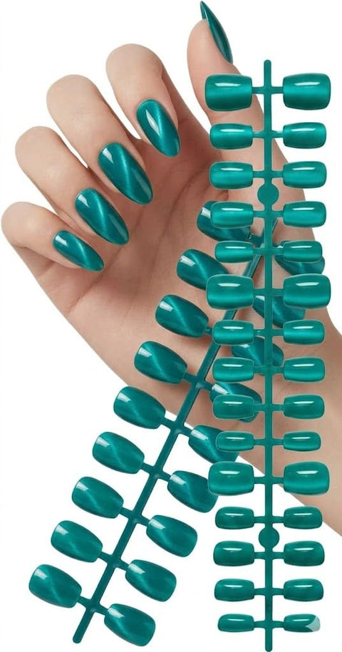 PRESS ON NAILS- 24pcs Medium -False Nails, Perfect For Parties, Comes FACE-squaer WITH ONE SHEET DOUBLE FACE-NO1