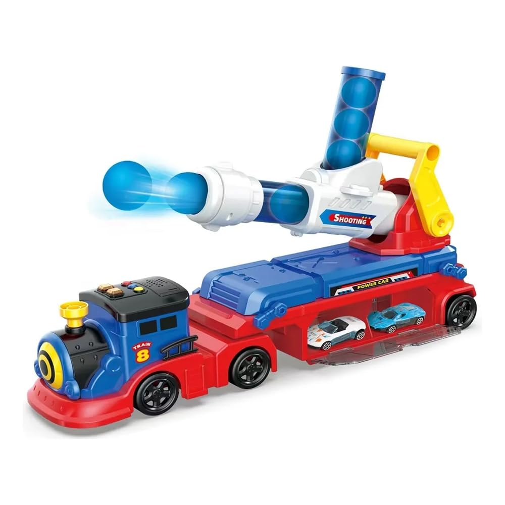 Cannonball Train Toy with Sound, Lights, and Double Track For Kids - JP588-34A