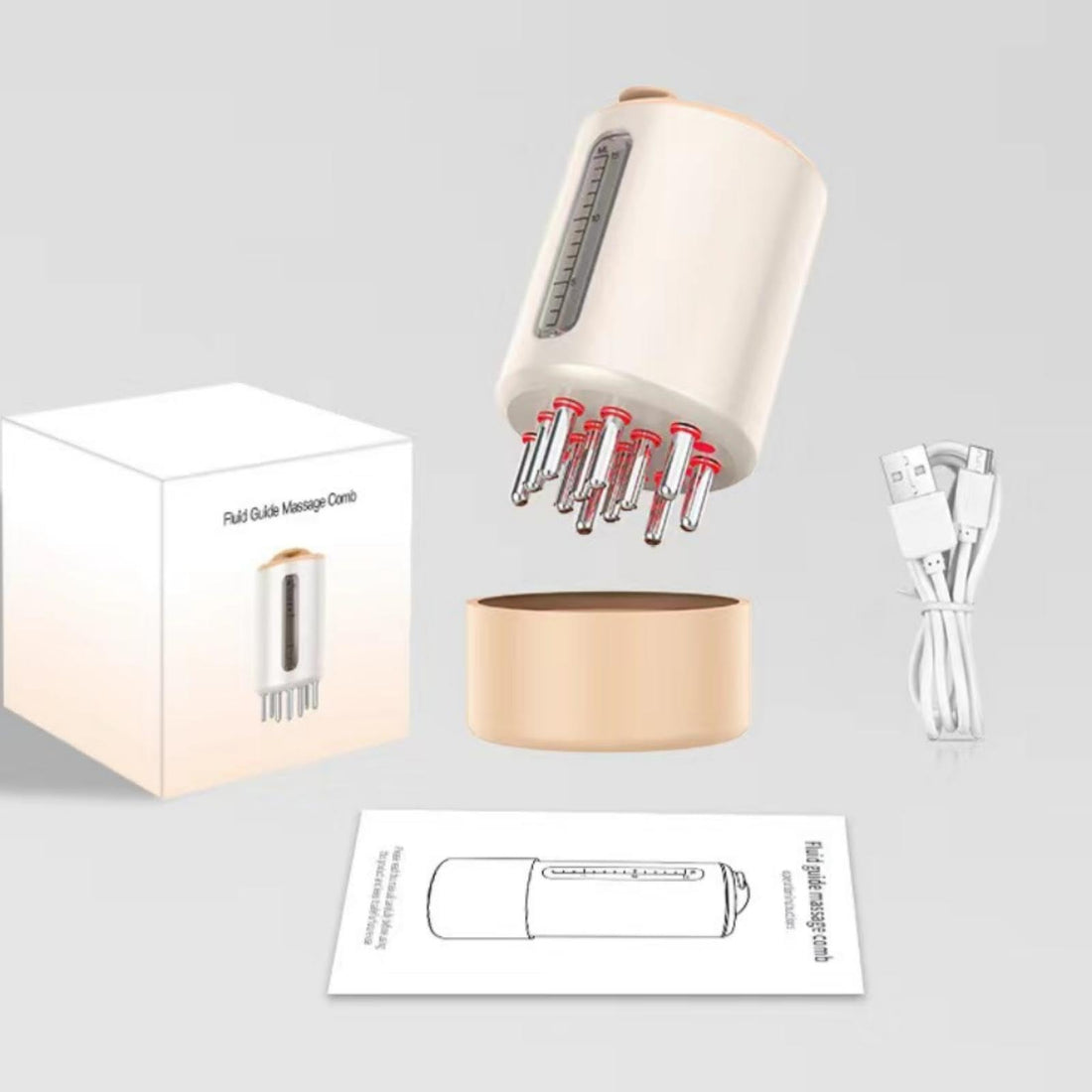 Portable Premium 2-in-1 Electric Scalp Massager and Hair Oil Applicator Brush, Growth Serums, Oils, and Dandruff Exfoliation - Fillable Dispenser with Travel Bag