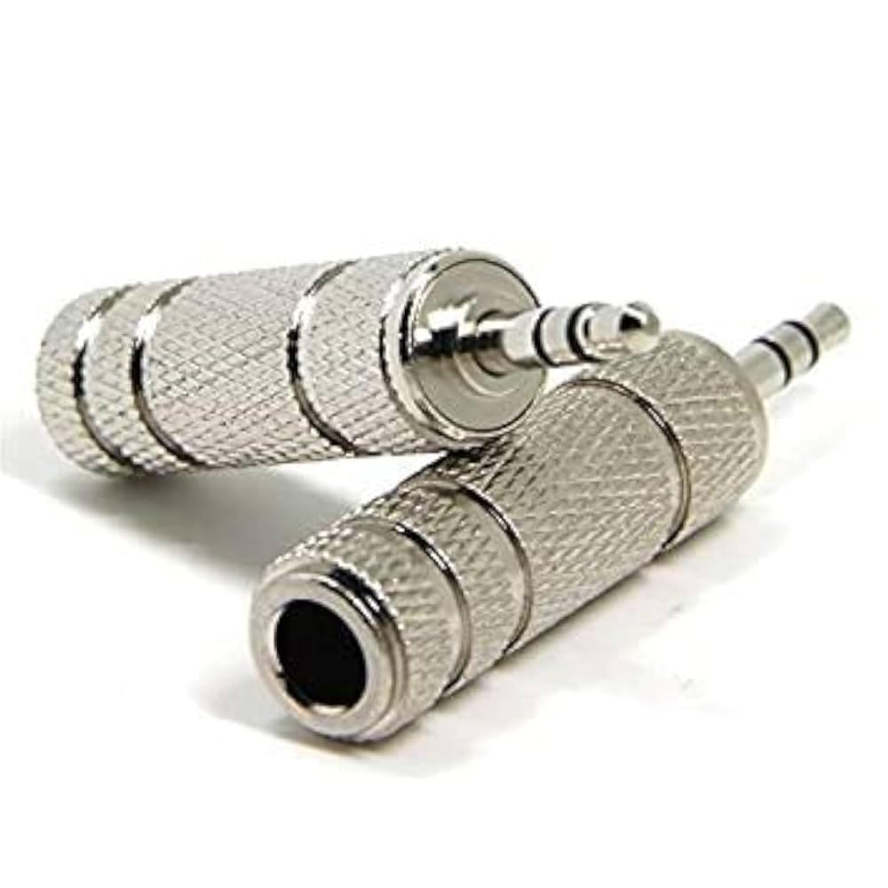 Universal Stereo Audio Adapter – 6.35mm Female to 3.5mm Male AUX Converter for Amplifiers, Audio Interfaces & Home Studio – Durable Metal-Plated Connector – High-Fidelity Signal Transmis (6, Silver)