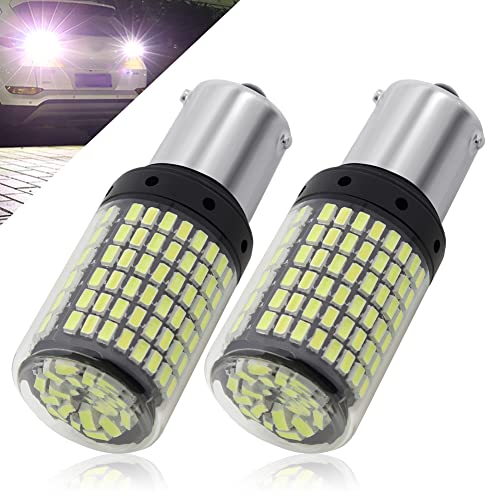 19 Watts 9-30v 1156 LED Bulb Amber Lights 2500LM Super Bright 144-SMD 3014 Chips 7506 93 3497 P21W BAU15S White LED Lights for Turn Signal Reverse Brake Stop Light .2-pack.