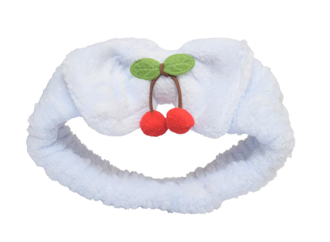 Daphne Headband With Bow & Cherry Design For Girls - Baby Blue