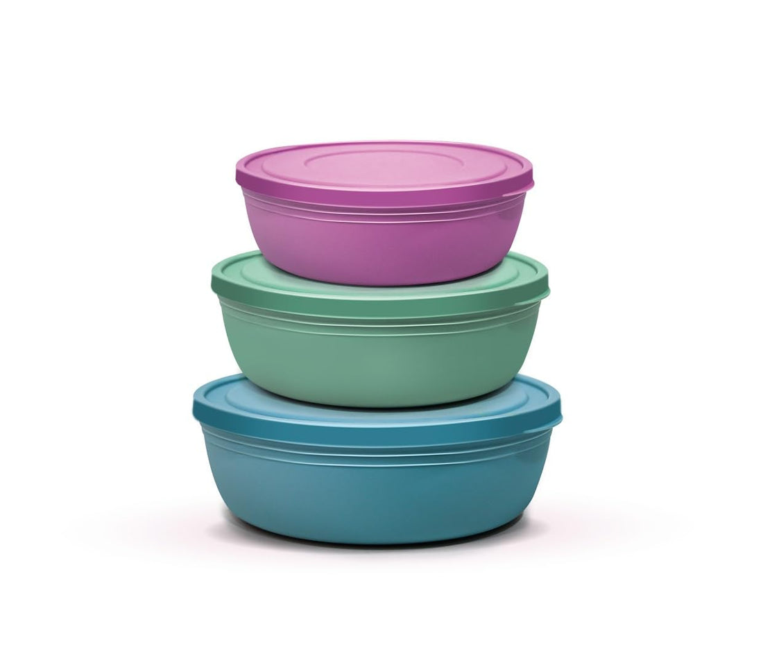 ELWATANIA PRIME FLAT BOWL SET 3 PIECES 1/1.8/2.8 LITER COLORFUL