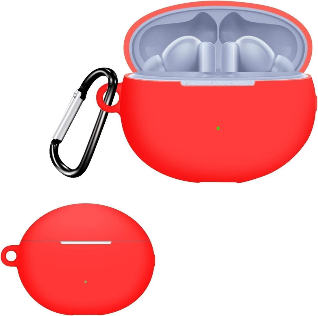 Dl3 Mobilak Silicone Case Compatible with Huawei FreeBuds 7i Earbuds, Soft Silicone Protective Case Cover, Shockproof Sleeve with Carabiner For Huawei FreeBuds 7i (Red)