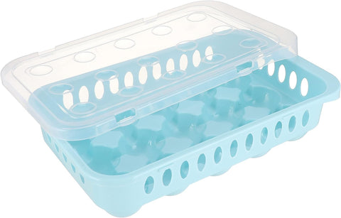 Kabas Plast Plastic Egg Organizer Case For 15 Pieces with Cover - Assorted Colors