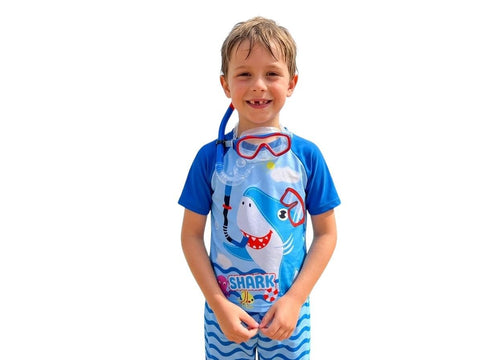 2 Piece Boys Swimwear Shorts and T-Shirt for Kids Sizes from 2 Years to 14 Years