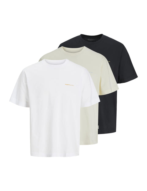 JACK & JONES Mens JORPAROS EASTERSKETCH TEE SS CREW 3PK MP Modern