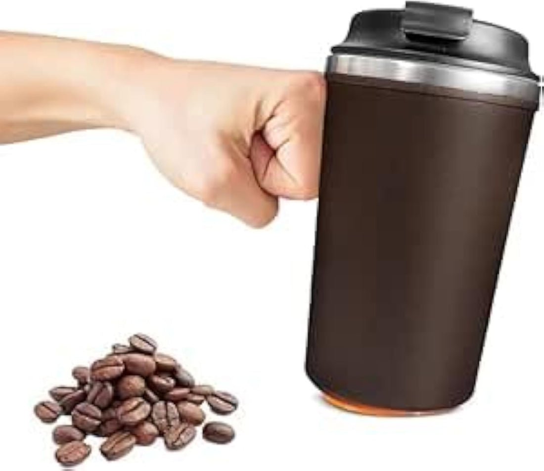 Suction cup stainless Steel Non Falling proven safer for everyone 350ML (brown)