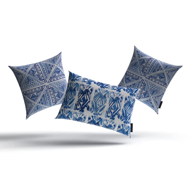 ART MOOD HOME Glam Set Cushion velvet Blue * White 40W x 40L CM