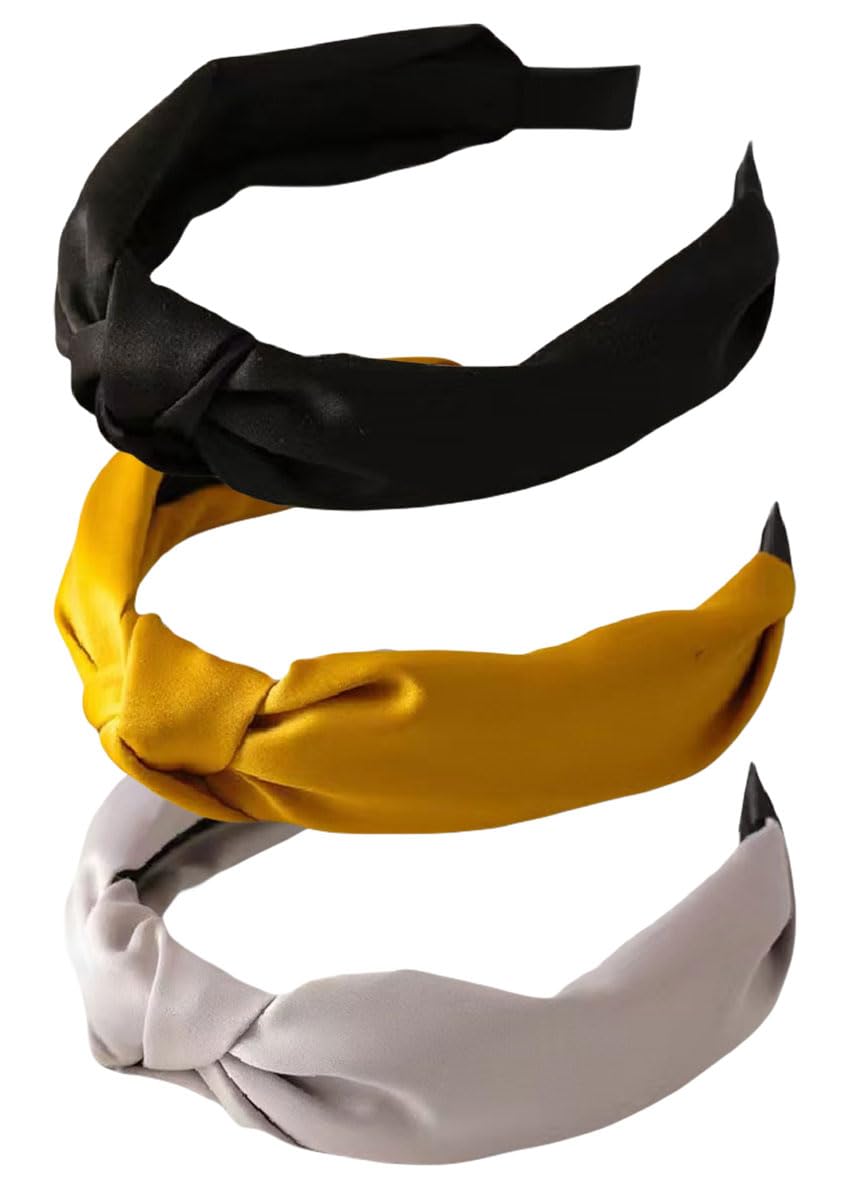 scicent Hair Accessories for Girls 3 Pcs Fashion Top Knot Headband for Washing Face Wide Hair Bands Non-Slip Head Band for Daily Wearing Soft Fabric Hair Hoop for Women - 11520