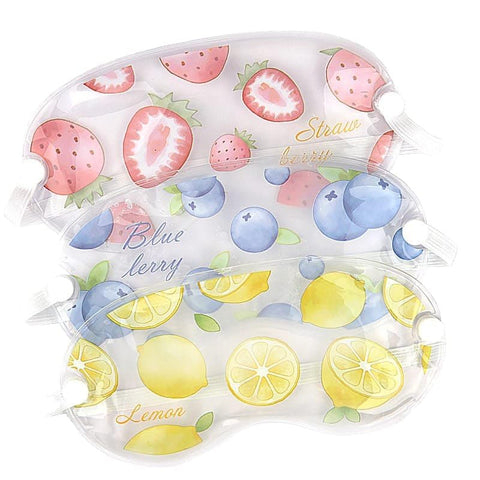 Sleeping Eye Mask, 19cm Cartoon Fresh Fruit Ice Pack with Adjustable Shoulder Straps, Unisex Travel Eye Mask