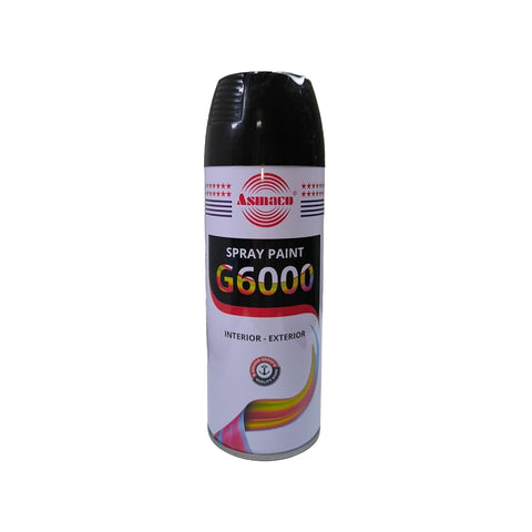 ASMACO G6000 Black Gloss Acrylic Spray Paint - 400 ml