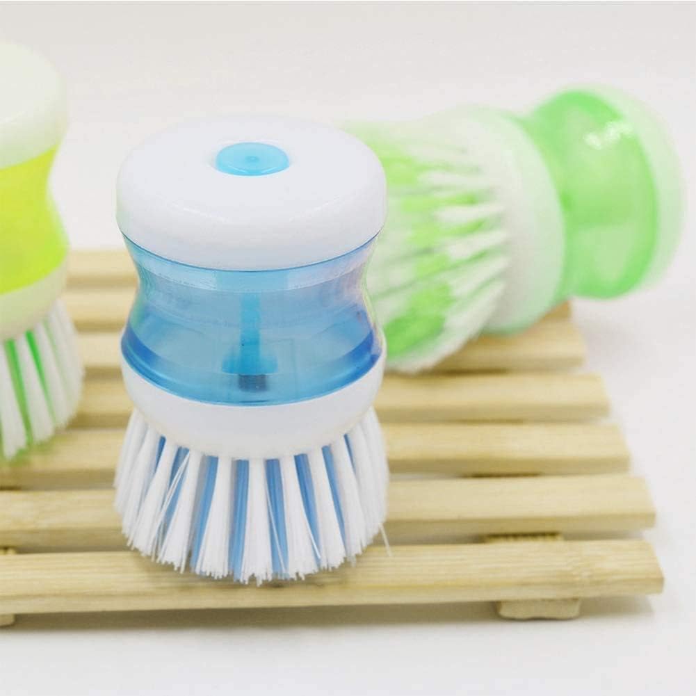 Efficient Dish Brush with Liquid Soap Dispenser - Perfect for Tackling Tough Kitchen Cleaning Tasks, Essential in Your Kitchen Cleaning Tool Kit, Now Exclusive at Prime Shop (2, Yellow)