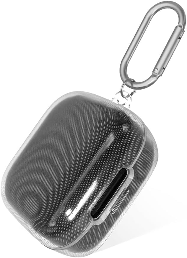 Fekra Compatible with Anker Soundcore R50i NC/Anker P30i Case Cover, Soft Silicone Shockproof Protective Case Wireless Earbuds with Carabiner, Front LED Visible (Clear)