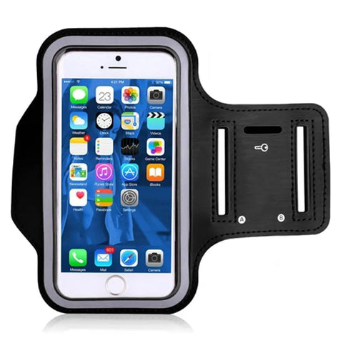 Running Arm Phone Holder with Key Holder, iPhone 15 Pro/15/14/14 Pro/13/12/11 Pro Max/Plus/XR/XS, Galaxy S23/S22, Pixel 7a/6a, Waterproof Sports Phone Holder (Black)