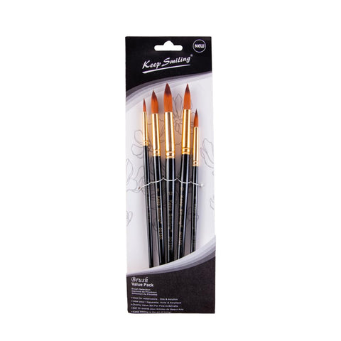 Keep Smiling Round Brush Card A5015, 5 Pieces, Durable